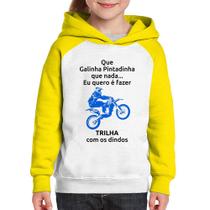 Moletom Infantil Trilha com os dindos (moto azul) - Foca na Moda