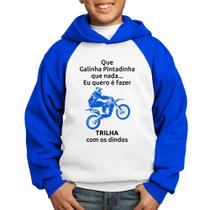 Moletom Infantil Trilha com os dindos (moto azul) - Foca na Moda