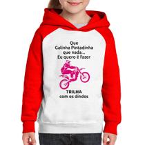 Moletom Infantil Trilha com os dindos (moto rosa) - Foca na Moda