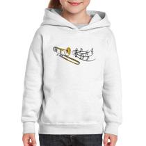 Moletom Infantil Trombone Notas Musicais - Foca na Moda