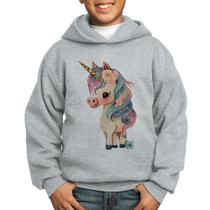 Moletom Infantil Unicórnio e Flores - Foca na Moda
