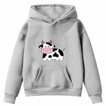 Moletom Infantil Vaquinha Desenho Infância Bolso Canguru com Capuz - Envio Imediato