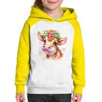 Moletom Infantil Vaquinha E Flores - Foca na Moda