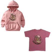 Moletom Infanto Juvenil Kit Blusa De Frio E T-Shirt Cowgirl Bota Chápeu Rodeio Roupa De Frio Moletom Infanto Juvenil Kit Blusa De Frio E T-Shirt Cowgirl Bota Chápeu Rodeio Roupa De Frio