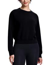 Moletom ISEEGZ Modal Soft Cropped para mulheres, preto, tamanho GG Moletom ISEEGZ Modal Soft Cropped para mulheres, preto, tamanho GG