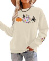 Moletom JINTING Halloween Ghost Pumpkin bordado