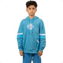 Moletom Juvenil Canguru Fechado Grêmio Escudo Bordado