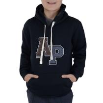 Moletom Juvenil Masculino Applicato Preta - APT3773