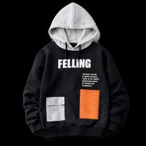 Moletom Juvenil Masculino Pokótinha Capuz Cinza Felling -