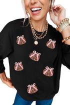 Moletom KevaMolly Halloween Sequin Ghost Graphic para mulher Moletom KevaMolly Halloween Sequin Ghost Graphic para mulher