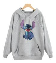 stitch fluffy moletom com capuz