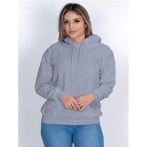 Moletom Liso Feminino Blusa de Frio Canguru Algodão