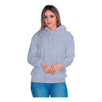 Moletom Liso Flanelado Feminino Blusa De Frio Canguru
