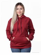 Moletom Liso Flanelado Feminino Blusa De Frio Canguru Sem Estampa com Capuz