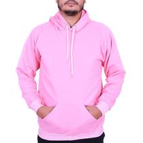 Moletom Liso Flanelado Unissex Blusa De Frio Canguru Capuz