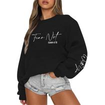 Moletom LLuao Fear Not Isaiah 41:10 Feminino Preto S Moletom LLuao Fear Not Isaiah 41:10 Feminino Preto S