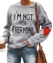 Moletom LLuao I'm Not for Everyone, presente feminino, cinza Moletom LLuao I'm Not for Everyone, presente feminino, cinza