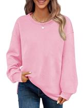Moletom LOMON para mulheres, roupas de outono, rosa texturizado Moletom LOMON para mulheres, roupas de outono, rosa texturizado