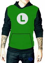 Moletom Luigi masculino Super Mario Bros blusa Adulto Moletom Luigi masculino Super Mario Bros blusa Adulto