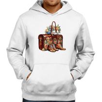Moletom Mala e Botas Retrô Flores - Foca na Moda