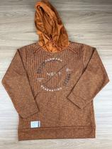 Moletom Malha Next Laranja e Marrom com Capuz