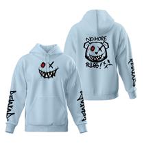Moletom Manga Estampada Urso Blusa de Frio Canguru Capuz