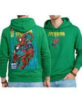 Moletom Marvel Homem-Aranha com Estampa em Algodão e Poliéster Verde Pequeno