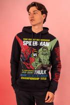 Moletom Marvel Homem Aranha vs Hulk