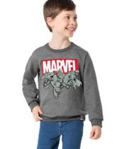 Moletom Marvel Super Heróis Infantil Menino Flanelado por Dentro cPunho Moletom Flanelado MalweeKids