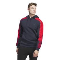 Moletom masculino Adidas Essentials de lã com 3 listras, bloqueado em cores Moletom masculino Adidas Essentials de lã com 3 listras, bloqueado em cores
