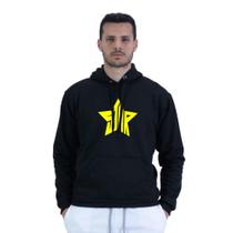 Moletom Masculino Algodao Estampa Star Inverno Confortavel Bolso Canguru Capuz Ajustavel