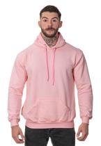 Moletom Masculino Básico Algodão Blusa de Frio Canguru Liso