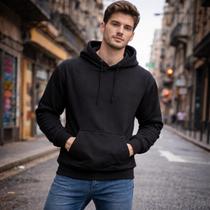 Moletom Masculino Básico Preto Inverno Novidade Oferta Moda Moletom Masculino Básico Preto Inverno Novidade Oferta Moda