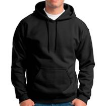 Moletom Masculino Blusa Casaco Capuz Careca Liso Preto GG