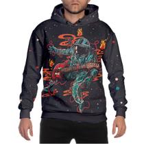 Moletom Masculino Blusa de Frio Astronauta estampado total em desenho ultra HD para inverno bem quen