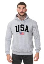 Moletom Masculino Blusa de Frio Canguru Flanelado USA