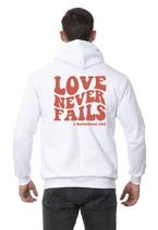 Moletom Masculino Blusa de Frio Canguru Love Never Fails