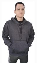 Moletom Masculino Blusa De Frio Casaco Com Capuz Bolso Canguru Agasalho Algodão Cinza Moletom Masculino Blusa De Frio Casaco Com Capuz Bolso Canguru Agasalho Algodão Cinza
