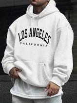 Moletom Masculino Blusao Casual Basico Estampado Los Angeles