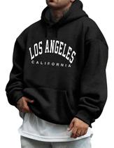 Moletom Masculino Blusao Casual Basico Estampado Los Angeles