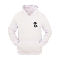 Moletom Masculino Canguru Capuz Estampa Flor Confortável