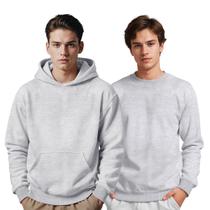 Moletom Masculino Canguru Capuz + Moletom Gola Careca Kit 2