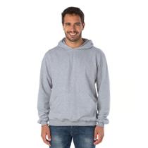 Moletom Masculino Canguru Com Capuz Bolso Frontal Interior Felpado Algodão Punho Inverno Confortavel Tamanho:GGCor:Cinz