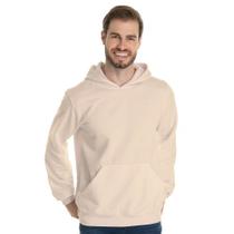 Moletom Masculino Canguru Com Capuz Bolso Frontal Interior Felpado Algodão Punho Inverno Confortavel Tamanho:MCor:Areia