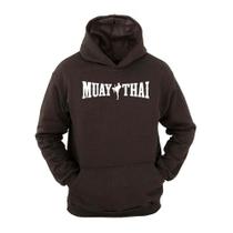Moletom Masculino Canguru Com Capuz Estampa Muay Thai Confortável