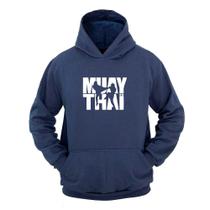 Moletom Masculino Canguru Com Capuz Estampado Muay Thai