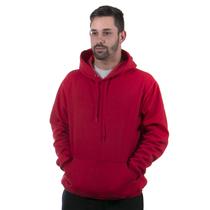 Moletom masculino canguru com capuz liso de bolso inverno cor - vermelho Moletom masculino canguru com capuz liso de bolso inverno cor - vermelho