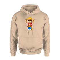 Moletom Masculino Canguru Monkey One Piece Algodão Blusa de Frio Cores