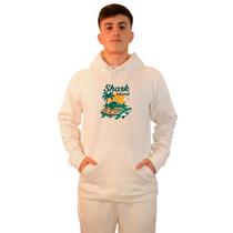 Moletom Masculino Canguru Shark Island Off White