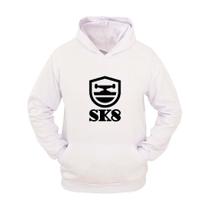 Moletom Masculino Canguru SK8 Estampado com Capuz Estilo